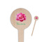 Watercolor Peonies 4" Round Wooden Food Picks - Single Sided (Personalized)