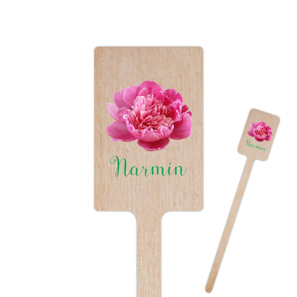 Custom Watercolor Peonies Rectangle Wooden Stir Sticks (Personalized)