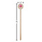 Watercolor Peonies Wooden 6" Stir Stick - Round - Dimensions