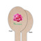 Watercolor Peonies Wooden Food Pick - Oval - Single Sided - Front & Back