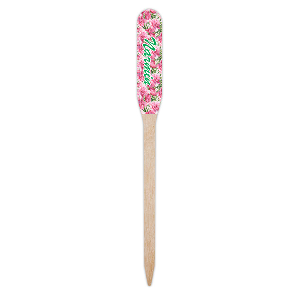 Watercolor Peonies Wooden Food Pick - Paddle - Single Pick
