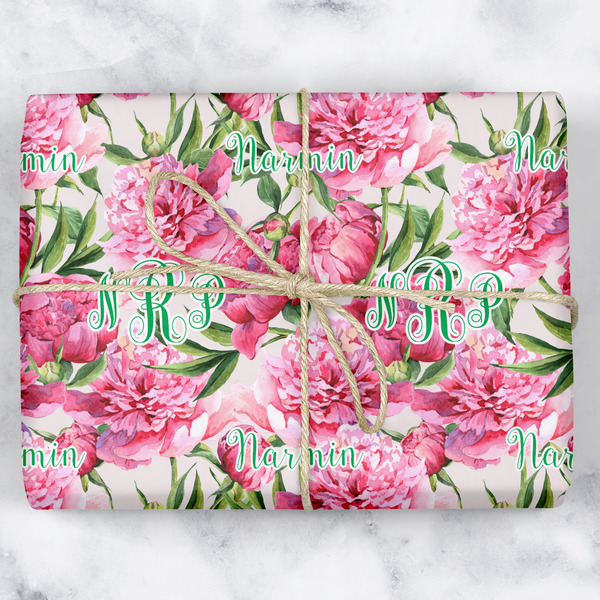 Custom Watercolor Peonies Wrapping Paper (Personalized)