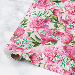 Watercolor Peonies Wrapping Paper Roll - Medium (Personalized)