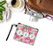 Watercolor Peonies Wristlet ID Cases - LIFESTYLE