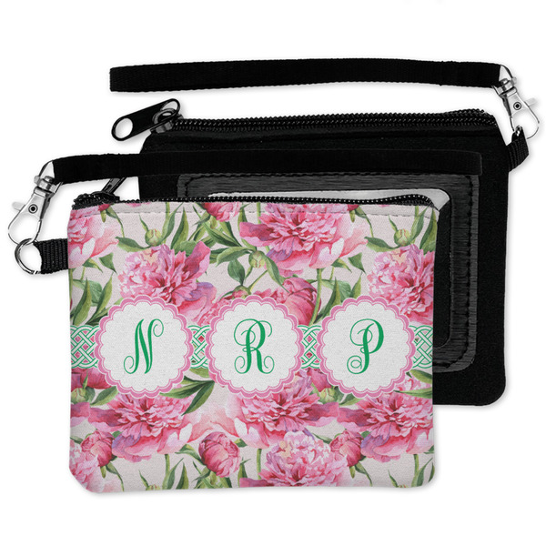 Watercolor Peonies Wristlet ID Cases - MAIN