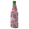 Watercolor Peonies Zipper Bottle Cooler - ANGLE (bottle)