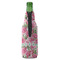 Watercolor Peonies Zipper Bottle Cooler - BACK (bottle)