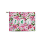 Watercolor Peonies Zipper Pouch - Small - 8.5"x6" (Personalized)
