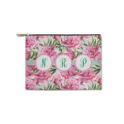 Watercolor Peonies Zipper Pouch - Small - 8.5"x6" (Personalized)