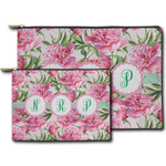 Watercolor Peonies Zipper Pouch (Personalized)