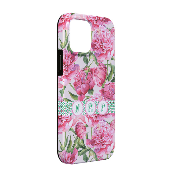 Custom Watercolor Peonies iPhone Case - Rubber Lined - iPhone 13 Pro (Personalized)