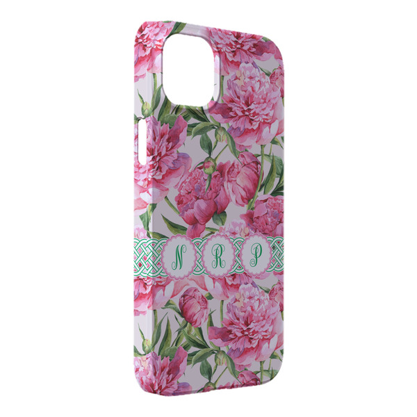 Custom Watercolor Peonies iPhone Case - Plastic - iPhone 14 Pro Max (Personalized)