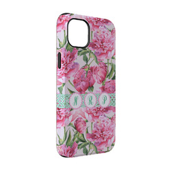 Watercolor Peonies iPhone Case - Rubber Lined - iPhone 14 (Personalized)
