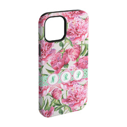 Watercolor Peonies iPhone Case - Rubber Lined - iPhone 15 Pro (Personalized)