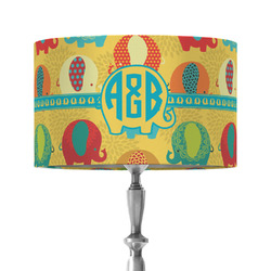 Cute Elephants 12" Drum Lamp Shade - Fabric (Personalized)