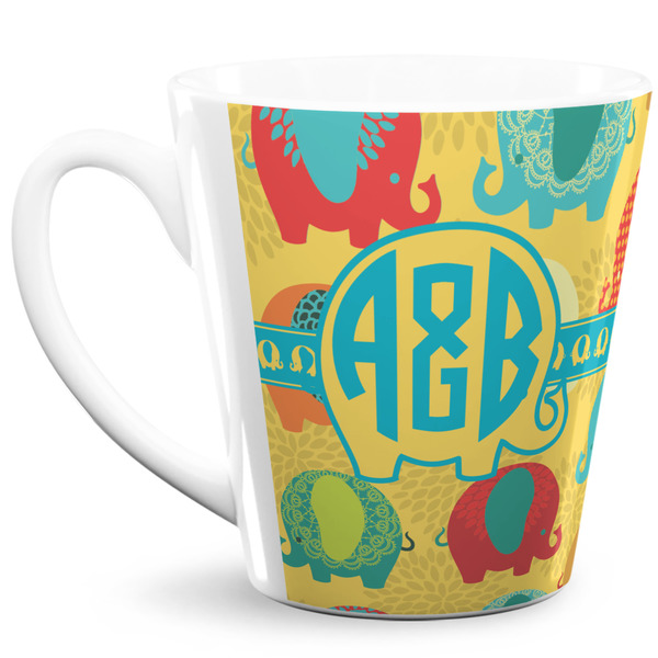 Custom Cute Elephants 12 Oz Latte Mug (Personalized)