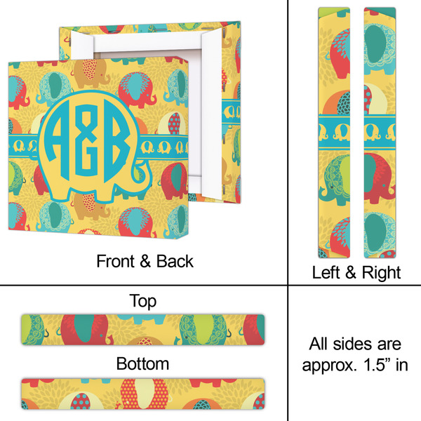 Cute Elephants 12x12 - Canvas Print - Approval