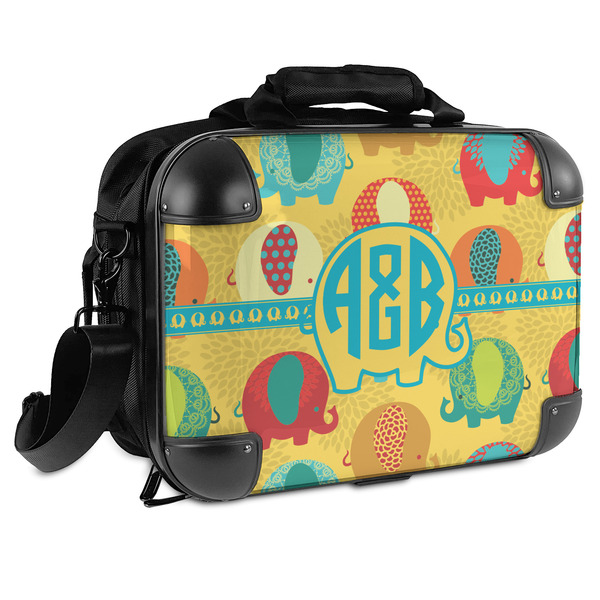 Custom Cute Elephants Hard Shell Briefcase - 15" (Personalized)