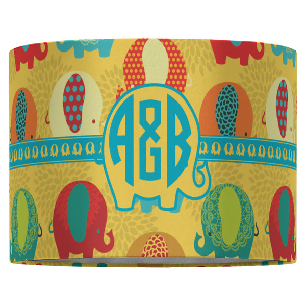 Cute Elephants 16" Drum Lampshade - FRONT (Fabric)