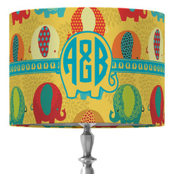 Cute Elephants 16" Drum Lamp Shade - Fabric (Personalized)