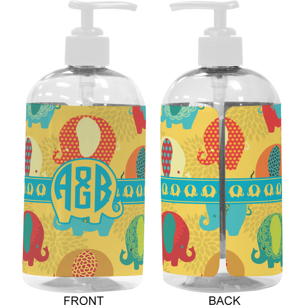 Cute Elephants 16 oz Plastic Liquid Dispenser- Approval- White