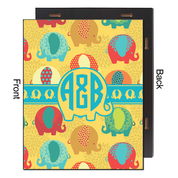 Cute Elephants 16x20 Wood Print - Front & Back View