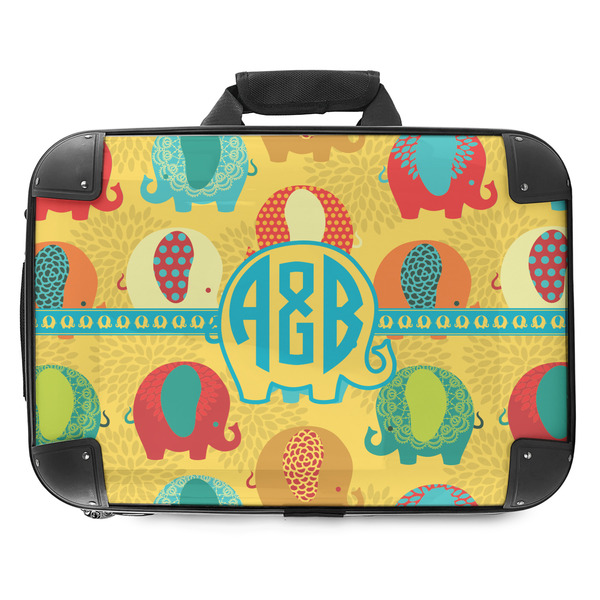 Custom Cute Elephants Hard Shell Briefcase - 18" (Personalized)