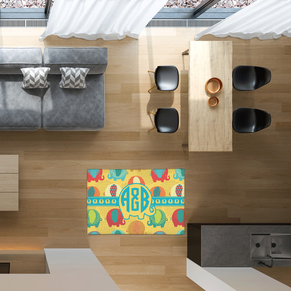 Cute Elephants 2'x3' Indoor Area Rugs - IN CONTEXT