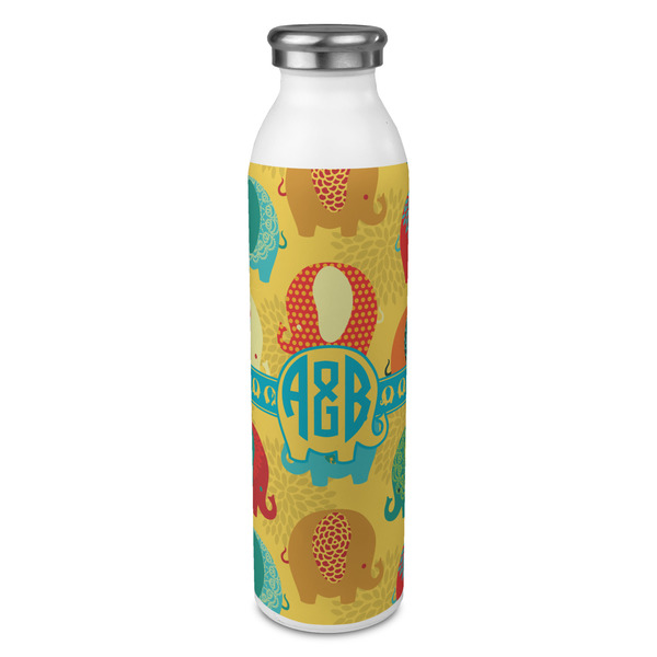 Custom Cute Elephants 20oz Stainless Steel Water Bottle - Full Print (Personalized)
