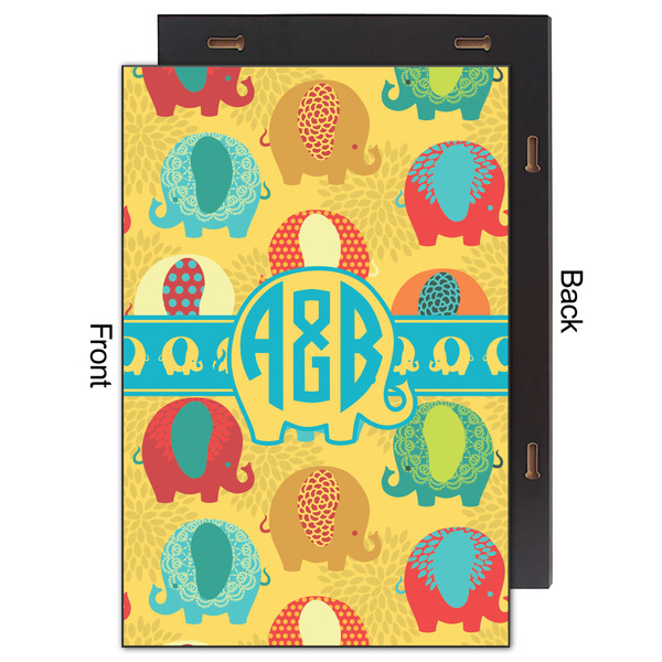 Cute Elephants 20x30 Wood Print - Front & Back View