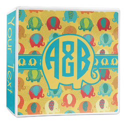 Cute Elephants 3-Ring Binder - 2 inch (Personalized)