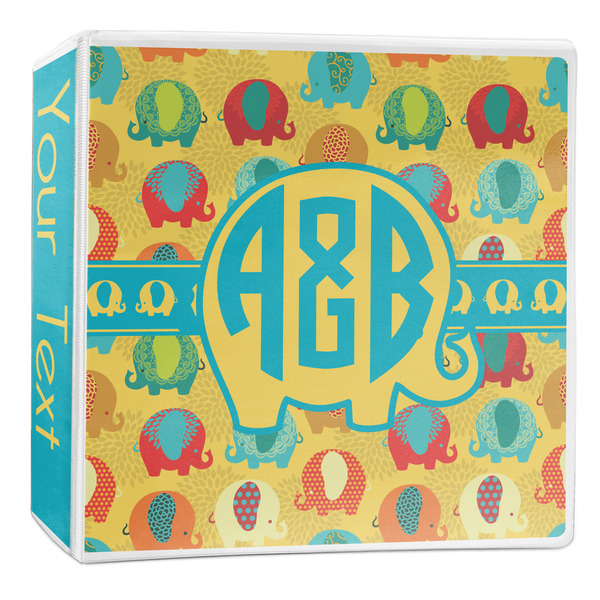 Custom Cute Elephants 3-Ring Binder - 2 inch (Personalized)