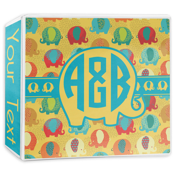 Custom Cute Elephants 3-Ring Binder - 3 inch (Personalized)