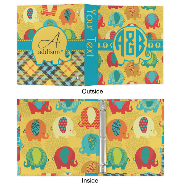 Cute Elephants 3 Ring Binders - Full Wrap - 1" - APPROVAL