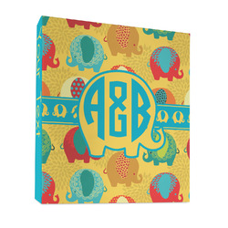 Cute Elephants 3 Ring Binder - Full Wrap - 1" (Personalized)