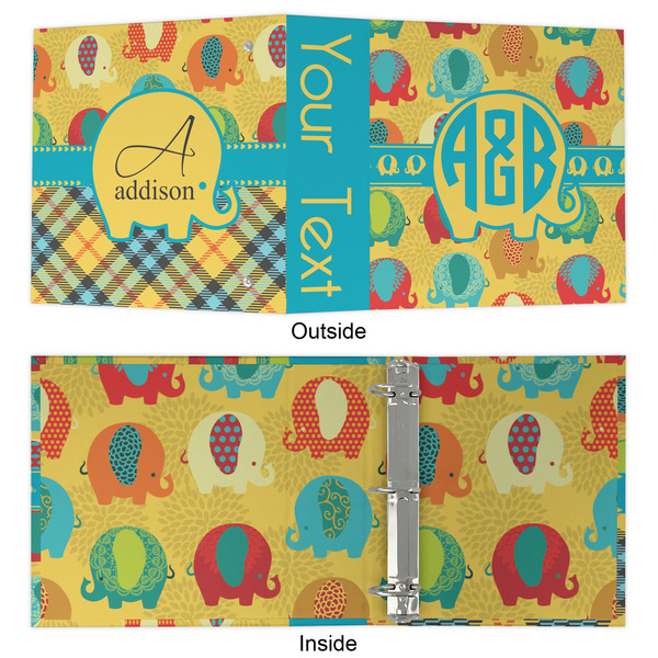 Cute Elephants 3 Ring Binders - Full Wrap - 2" - APPROVAL