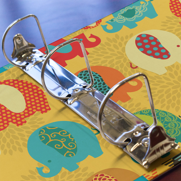 Cute Elephants 3 Ring Binders - Full Wrap - 2" - DETAIL