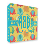 Cute Elephants 3 Ring Binder - Full Wrap - 2" (Personalized)