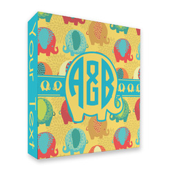 Cute Elephants 3 Ring Binder - Full Wrap (Personalized)