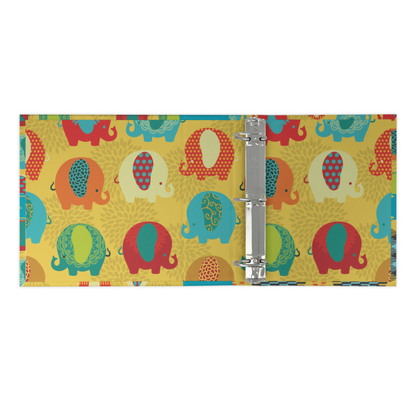 Cute Elephants 3 Ring Binders - Full Wrap - 2" - OPEN INSIDE