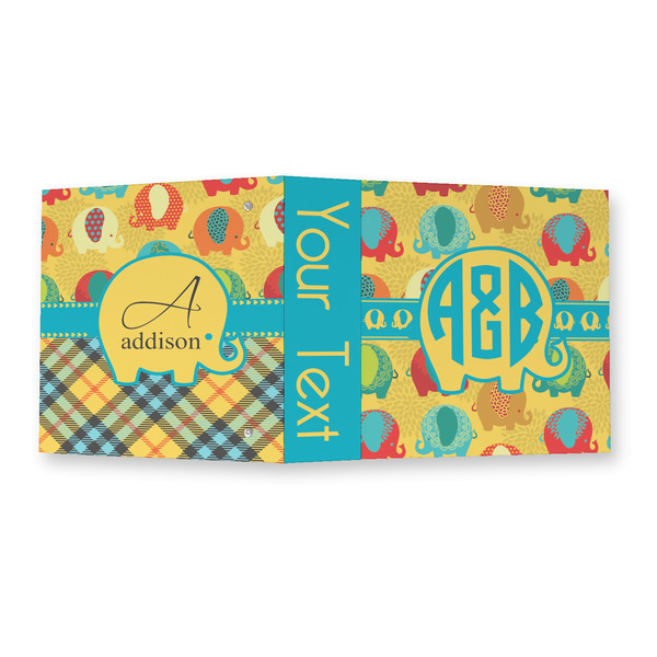 Cute Elephants 3 Ring Binders - Full Wrap - 2" - OPEN OUTSIDE