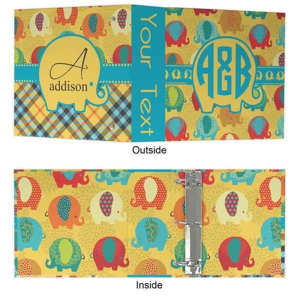 Cute Elephants 3 Ring Binders - Full Wrap - 3" - APPROVAL