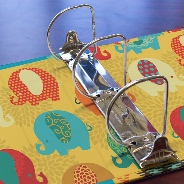 Cute Elephants 3 Ring Binders - Full Wrap - 3" - DETAIL
