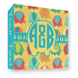 Cute Elephants 3 Ring Binder - Full Wrap - 3" (Personalized)