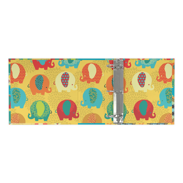 Cute Elephants 3 Ring Binders - Full Wrap - 3" - OPEN INSIDE