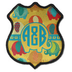 Cute Elephants Iron On Shield Patch C w/ Couple's Names