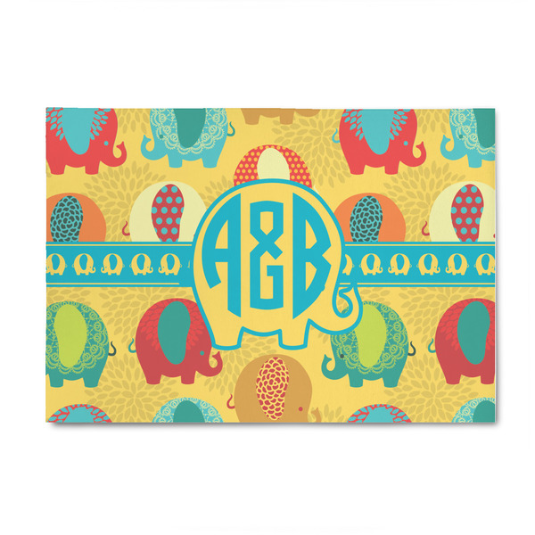 Custom Cute Elephants 4' x 6' Patio Rug (Personalized)