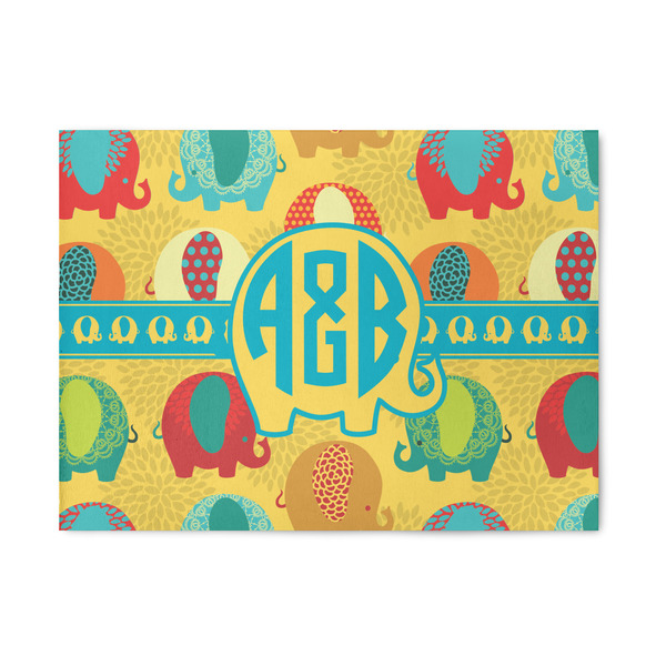 Custom Cute Elephants 5' x 7' Patio Rug (Personalized)