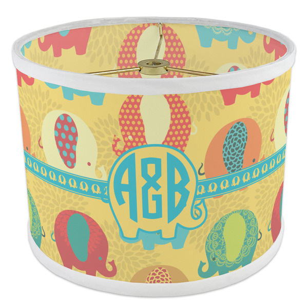 Cute Elephants 8" Drum Lampshade - ANGLE Poly-Film
