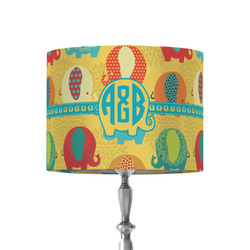 Cute Elephants 8" Drum Lamp Shade - Fabric (Personalized)